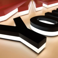 Enseigne LED 3D en acrylique personnalisée AmberGlow pour logo d'entreprise, publicité, hôtels, bars, utilisation extérieure, télécommande