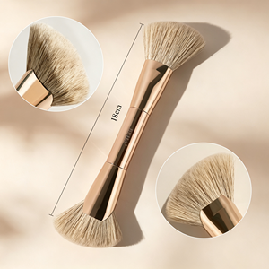 Pinceaux de maquillage professionnels en aluminium doré, poils synthétiques doux, ensemble de pinceaux cosmétiques - Product Image 3