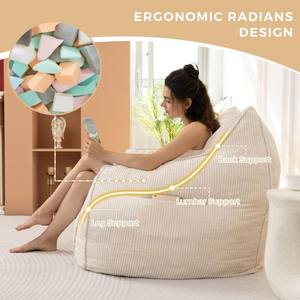 เก้าอี้บีนแบ็ก โซฟาบีนแบ็ก บรรจุโฟมความหนาแน่นสูง เก้าอี้บีนแบ็กดีไซน์ทันสมัย เก้าอี้นั่งสบายพิเศษ ใช้เป็นเตียงนอนสำหรับคนและสัตว์เลี้ยง เหมาะสำหรับห้องนั่งเล่นและห้องนอน - Product Image 4