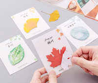 Ensemble de notes autocollantes pour cadeaux d'automne-Bloc-notes à feuilles réalistes de 5 styles, faveur de papeterie pour Thanksgiving