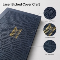 Brochure de vente de propriétés de luxe personnalisée, impression OEM, vente directe d'usine, livre avec couverture Art Déco gravée au laser, papier offset