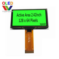 Venta Directa de Fábrica, Pantalla PMOLED de 2.42 Pulgadas, 128x64, Matriz Pasiva, Conector de 24 Pines, OLED Azul, Interfaz IIC/SPI/Paralela