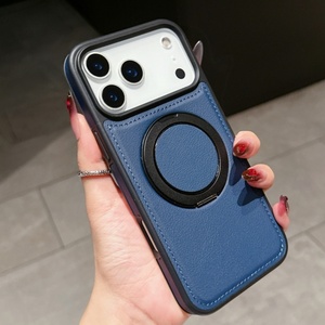 Calidad Superior 360 °   Funda de Cuero PU con Anillo Metálico Giratorio para iPhone 17 16 15 14 13 12 11, Carcasa Magnética Antigolpes - Product Image 4