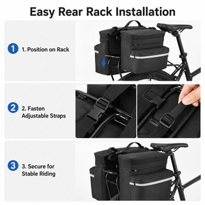 Sacoche <span class=keywords><strong>de</strong></span> vélo imperméable double face pour porte-bagages arrière - Product Image 4