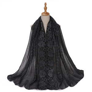 Nouvelle Mode Repassage Diamant Grande Écharpe Hijab Dentelle Nail Pearl Embellissement Malais Indonésie Turban Musulman Femmes Hijab Écharpe - Product Image 6