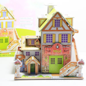 Puzzle 3D personnalisé en gros, modèle de château, <span class=keywords><strong>maison</strong></span> de poupée, puzzles 3D DIY - Product Image 3