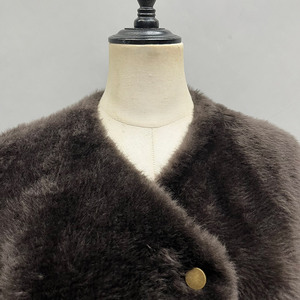Chaqueta <span class=keywords><strong>de</strong></span> Piel <span class=keywords><strong>de</strong></span> Oveja Jancoco para Mujer, Cálida para Invierno, con Cuello Redondo y Cordón Ajustable, Chaqueta Corta Personalizada <span class=keywords><strong>de</strong></span> Piel <span class=keywords><strong>de</strong></span> Oveja Real Suave - Product Image 4