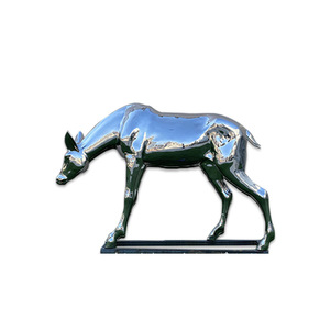 Stainless Steel Deer Sculpture Mirror Finish Outdoor Garden Decoration Figure Floor Mount - Product Image 5
