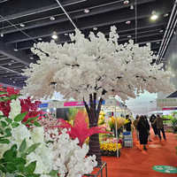 Usine de source 10ft 3m Big White Arbol Arbre Fleurs de mariage Simulation d'arbre Branches de fleurs de cerisier artificielles blanches Arbre