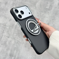 JOYPORODO B008 Support de Bague en Fibre d'Aramide de Luxe Tendance avec Coque de Téléphone Assortie pour iPhone et Samsung S25 Ultra, Étui Android
