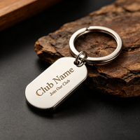 Porte-clés personnalisés en métal pour membres de club, porte-clés en alliage de zinc durable avec texte personnalisé pour souvenirs promotionnels d'entreprise