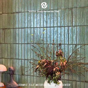 <span class=keywords><strong>Piastrelle</strong></span> <span class=keywords><strong>Vintage</strong></span> in Ceramica Blu-Verde Effetto Invecchiato 50x200 Fatte a Mano per Interni Cucina Ristorante Parete di Sfondo Spessore 8MM Gradiente - Product Image 6