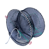 Piège à crabes personnalisé en HDPE avec ressort, 45*25cm, 3 entrées, pliable, prix usine