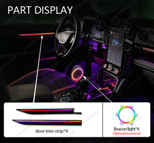 Cho FORD RANGER 2016 2025 LED Đèn cho sửa đổi giao hưởng xe môi trường xung quanh ánh sáng xe ô tô nội thất đầy màu sắc ô tô môi trường xung quanh chiếu sáng - Product Image 5