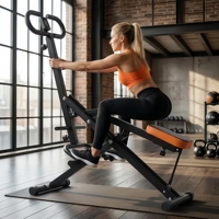 Máquina de Ejercicios Plegable FDFIT de Acero para Montar a Caballo, Silenciosa, para Gimnasio en Casa, Entrenador de Abdominales y Core, con Monitor LCD, Esculpe el Cuerpo Completo, Ahorra Espacio, Unisex