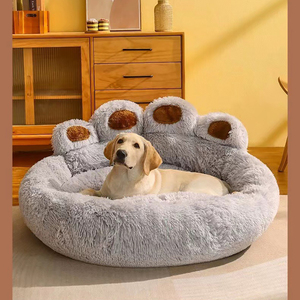 Luxury Warm Calming Large Cute Nest <strong>Cot</strong> Plush Bear Paw Shape Round Fashionable <strong>Dog</strong> Pet Cat Bed - Product Image 2
