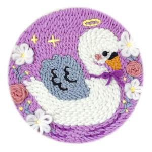 Kit de démarrage pour broderie Punch Needle, kit d'artisanat DIY pour débutants et adultes, kit de broderie Punch Needle Swan, cadeau d'artisanat DIY - Product Image 4
