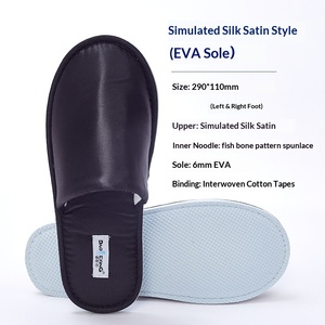 Pantuflas Desechables de Satén de Seda Sintética Antideslizantes y Gruesas para Hotel, Personalizadas al por Mayor, Modelo China para Viajes de Negocios - Product Image 4