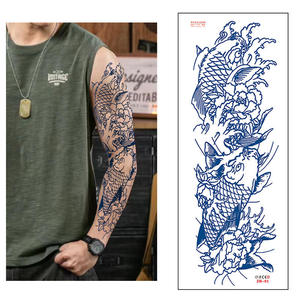 Adesivi per Tatuaggi Temporanei a Braccio Intero per Uomo e <span class=keywords><strong>Donna</strong></span>, a Base di Erbe, Design Floreale Americano e Cinese - Product Image 5