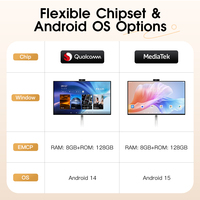 Televisor Inteligente con Pantalla Táctil de 32 Pulgadas CPU de 8 Núcleos SO Android 8+128GB Batería Incorporada con Cámara Monitor Giratorio Portátil Inteligente