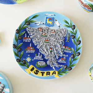 Piatto Rotondo in Ceramica Sicilia, Piatto Souvenir in Ceramica con Design Montenegro Frankfurt <span class=keywords><strong>Istanbul</strong></span> - Product Image 6