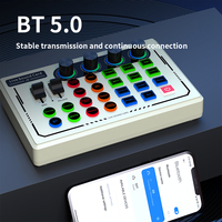 V88 Live-Soundkarte mit DSP-Effekten, Stimmverzerrer, Dual-Mikrofon, 800mAh Akku (6 Stunden) für Dual-User Live-Streaming und Podcasting