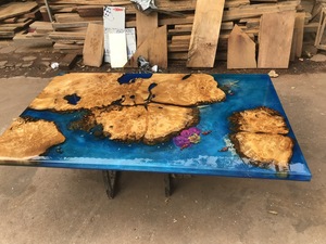 Mesa de Centro de Resina con Temática Oceánica 3D, Decoración de Vida Marina Integrada, Madera Sólida, Acabado Pulido de Alto Brillo - Product Image 6