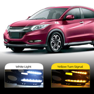 Para Honda <span class=keywords><strong>HRV</strong></span> 2014 Vezel 2015 2016 <span class=keywords><strong>2017</strong></span> DRL cubierta de luz antiniebla luces de circulación diurna con señal de giro 12V estilo de coche - Product Image 5