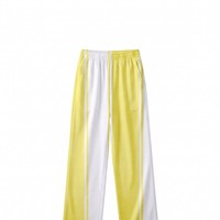 Pantalon droit décontracté pour femme, taille mi-haute, brodé, motif à carreaux, poches, séchage rapide, respirant, écologique, été