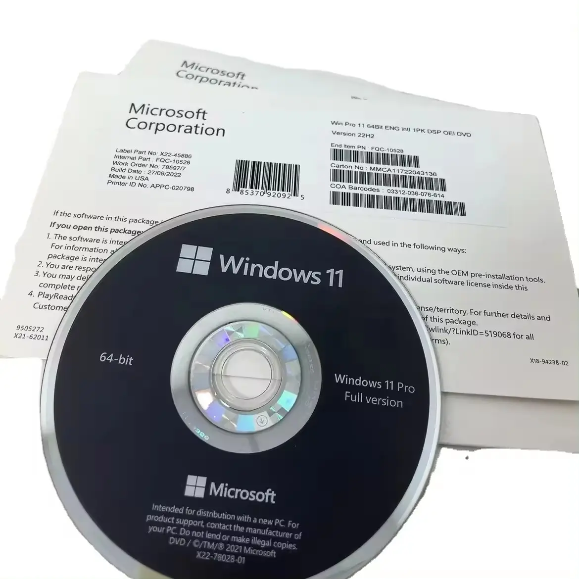 Win 11 Pro DVD frete grátis Win 11 Pro DVD vitalício garantido (1 pacote = 5 unidades) Win 11 pro