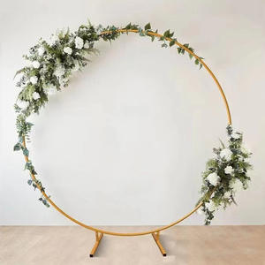LANJO Round Backdrop Stable <b>Circle</b> <b>Balloon</b> <b>Arch</b> Gold Frame for Wedding Birthday Party Baby Shower Decoration - Product Image 1