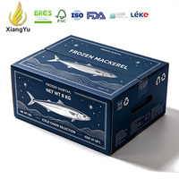 Boîte d'emballage personnalisée Xiangyu pour maquereau congelé 8 kg, carton ondulé imprimé pour fruits de mer avec poignée pour transport en chaîne du froid