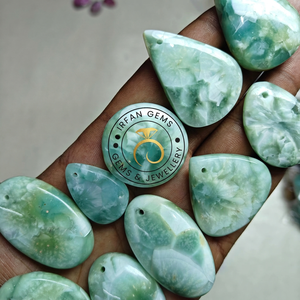 Magnifiques cristaux de gemmes d'hémimorphite verte en vrac, pierres plates, cabochons d'hémimorphite, lot en gros, meilleur prix, pierre semi-précieuse - Product Image 4