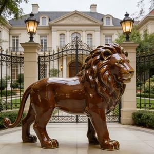 Estatua de León de Resina de Fibra de Vidrio de Tamaño Real para Exteriores, Moderna, Ecológica, al Mejor <span class=keywords><strong>Precio</strong></span>, Escultura Artística, Adornos de Jardín - Product Image 2