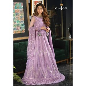 Vestido Anarkali de Lujo con Bordado de Lavanda y Dupatta – Conjunto de Fiesta de 3 Piezas para Mujer - Product Image 1
