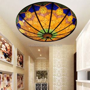 Cúpula de Vidrio Tiffany Hecha a Mano y Personalizada, Resistente, con Diseño de Paisaje Urbano, para Iluminación de Salón, Villa, Sala de Estar u Hotel - Product Image 4