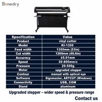 Traceur de découpe de vinyle à alimentation manuelle Heat Press KI-1350 53 pouces 1350 mm avec moteur pas à pas pour la création d'autocollants et de décalcomanies