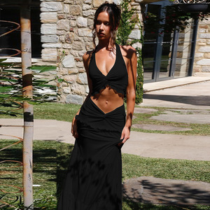 Conjuntos Elegantes de Dos Piezas, Top Halter sin Mangas con Volantes, Conjuntos de Vestidos, Conjuntos Coordinados de <span class=keywords><strong>Moda</strong></span>, Ropa Coqueta - Product Image 3