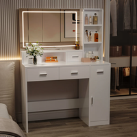 Table de toilette intelligente de conception nouvelle avec tiroirs et armoire de rangement, coiffeuse avec coussin de maquillage pour la chambre à coucher