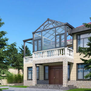 غرفة شمسية زجاجية من الألومنيوم قابلة للتخصيص بتصميم مثلث وسماء مرصعة بالنجوم للفيلات والفنادق، مناسبة للغرف والحدائق والشرفات والتراسات، بتصميم جسر مكسور - Product Image 6