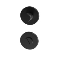 ISILINE Serrure à bouton rotatif en laiton massif noir mat, moletée diamant, avec déverrouillage d'urgence, roseau rond pour porte intérieure