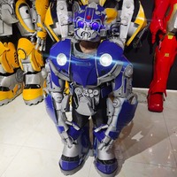 Kostum Cosplay Robot LED Anak Ukuran Kecil untuk Usia 4-10 Tahun, Perlengkapan Pesta Peran, Pakaian Pertunjukan Grosir Pabrik