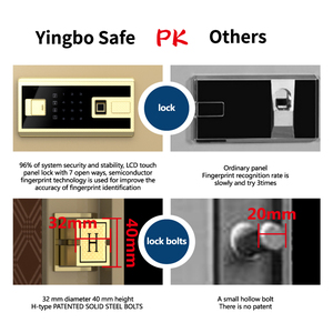 Yingbo Solid Steel High Quality Safe <b>Box</b> Smart Digital Fingerprint <b>Lock</b> for Home Commercial - Product Image 4