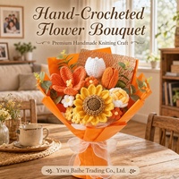 Gestrickte Blumenarrangements mit Sonnenblumen, Rosen, Lilien & Tulpen - Handgemachtes Valentinstagsgeschenk aus China