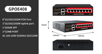 Switch PoE Gigabit de 8 Puertos y 120W IEEE802.3af/at con Detección AI y 2 Puertos SFP Uplink para Cámaras IP CCTV