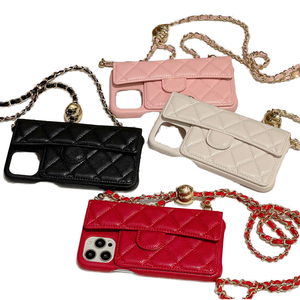 Custodia in Pelle Romboidale di Lusso per <span class=keywords><strong>iPhone</strong></span> 16Pro, <span class=keywords><strong>Cover</strong></span> Protettiva Antiurto in PC con Porta Carte e Tracolla per 15Max 14Plus 12 - Product Image 1