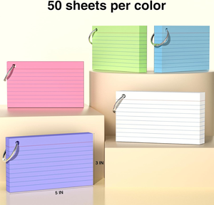 3x5 Inch Portable Note Taking Flash Cards 180gsm Heavy Weight 5 Colored <strong>Index</strong> Cards for Students Office Home Schoolome School - Product Image 4