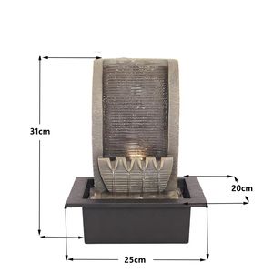 <span class=keywords><strong>Fontaine</strong></span> <span class=keywords><strong>murale</strong></span> moderne Zen en résine avec cascade et lumière LED, <span class=keywords><strong>fontaine</strong></span> d'eau <span class=keywords><strong>de</strong></span> bureau pour la maison et le bureau - Product Image 5