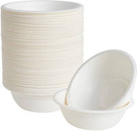 Groothandel Biologisch afbreekbare Wegwerp 100% Bagasse Waterdichte Oliebestendige Thanksgiving Soep- & Noedelkommen 950ml/32oz Wit en Bruin