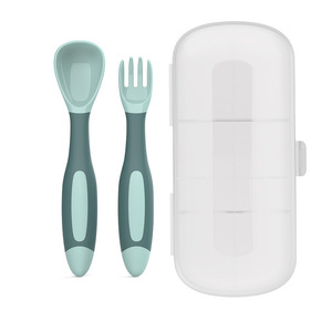 Juego de Cuchara y Tenedor para Bebés y Niños, de Silicona Suave y Flexible, Kit de Cubiertos para la Alimentación y Entrenamiento de Niños Pequeños - Product Image 5